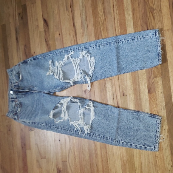 American eagle baggy ripped jeans sz 0 NWOT - Picture 5 of 11